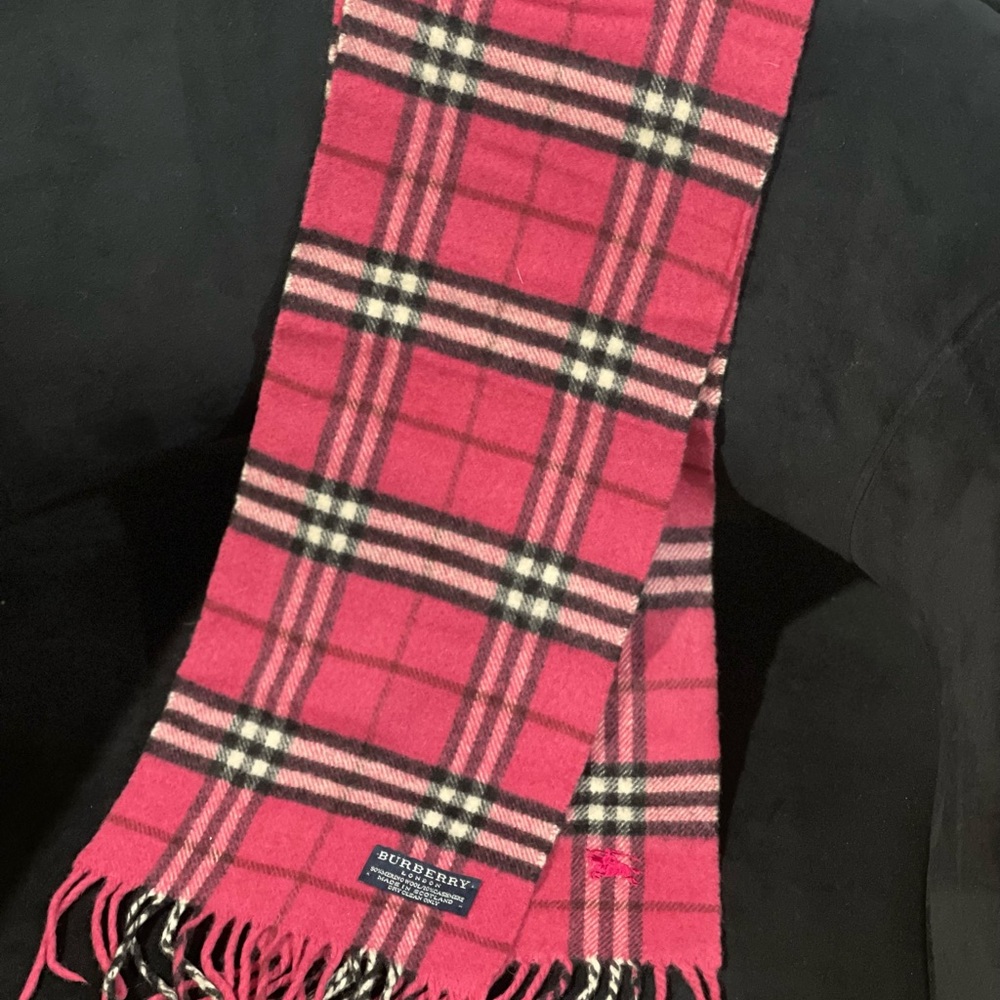 Burberry Hot Pink Check mini Scarf - Picture 5 of 5